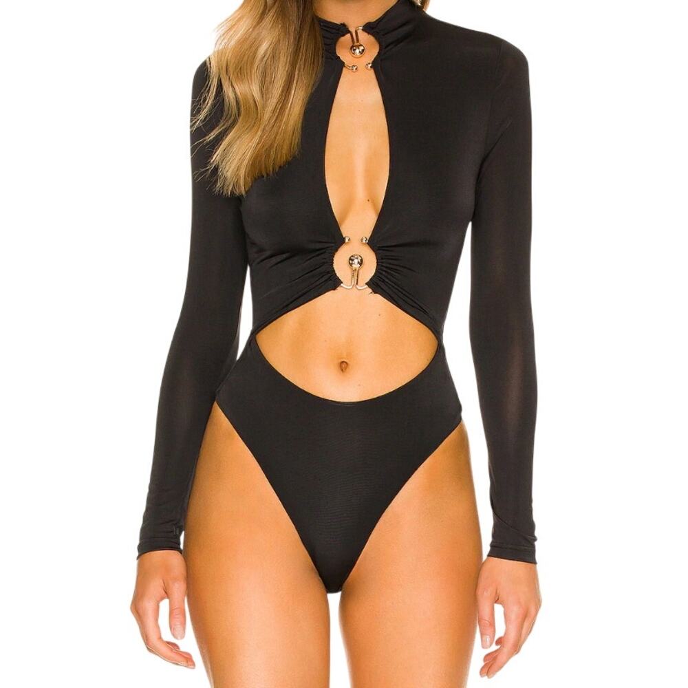 Superdown Sarah Cut Out Top in Black, Size M - Picture 2 of 7